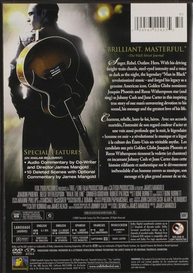 Walk the Line  - Joaquin Phoenix, Reese Witherspoon, ( Johnny Cash )  New DVD - Image 2 of 2