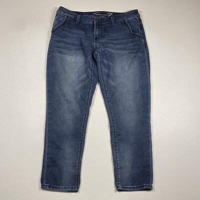Seven7 Jeans Women s 8 Blue Skinny Easy Fit Stretch Denim Measures 35x26