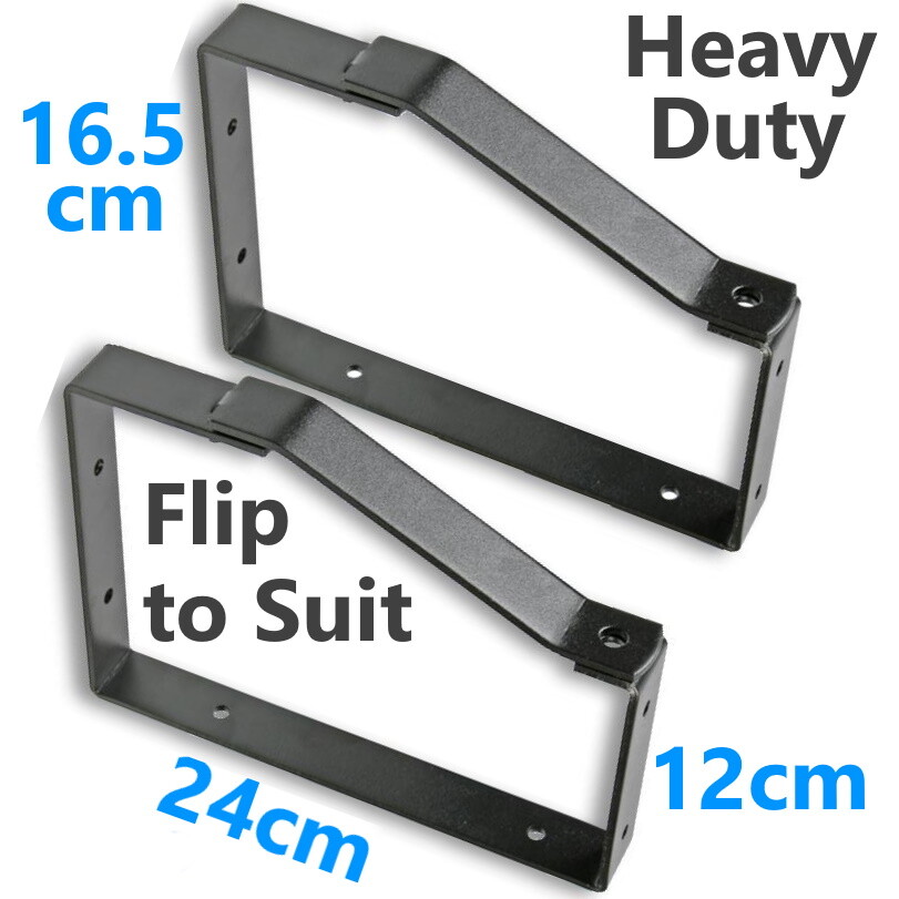 2x Heavy Duty Lockable Wall Ladder Rack Brackets Hangers Hooks Secure
