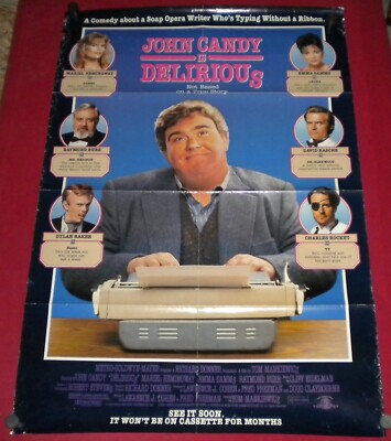 Delirious Movie Poster 27x41 S/S  John Candy   Mariel Hemingway   Raymond Burr