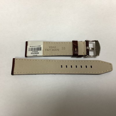 Bracelet De Montre ZRC En Cuir Veau Grain Alligator Marron - Largeur 20 Mm - Neuf Avec étiquettes