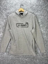 Under Armour Hoodie Mens Medium Gray Hunting Loose Fit Performance Pullover