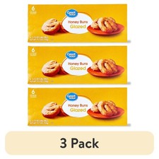 Glazed Honey Buns 3 Pack 10.5 oz Total 6 Count Sweet Pastry Snack