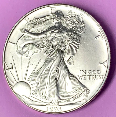 1993 - AMERICAN SILVER EAGLE - CHOICE GEM BRILLIANT UNC - RARE CONDITION!