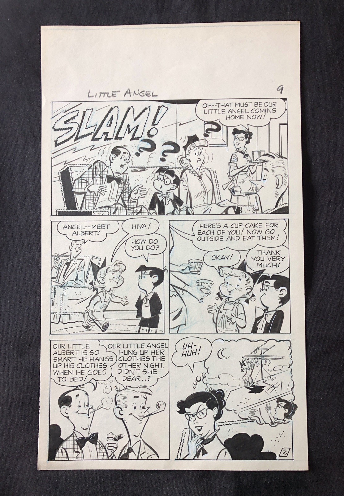 Original Bill Williams Art - LITTLE ANGEL "The Visitors" (4 Full Pages!) 1955