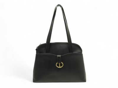 VINTAGE HANDTASCHE CHRISTIAN DIOR TROTTER LOGO CD LEDER SEED SCHWARZ HANDBAG ...