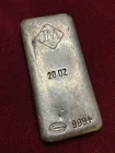 Johnson Matthey 20 oz 999 Vintage Silver Poured Bar,large Diamond Logo,