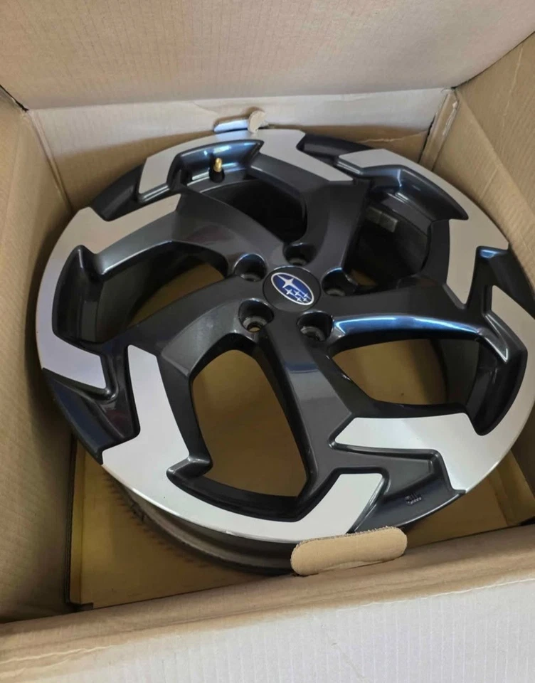 2023 Subaru Wheels Crosstrek 18x7 5x100 Black Charcoal Aluminum Oem Rims - Image 2 of 4