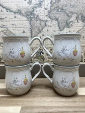 International Stoneware Marmalade Japan Coffee Cup Mug Geese Strawberry Set of 4