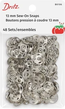 Sew On Snaps Size 3 Nickel 48 Sets