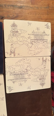 #ad 2 sets of 4 Nina Campbell for Lady Clare Placemats Manchu blue $80.00