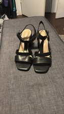 Women  s Black Strappy Sandals