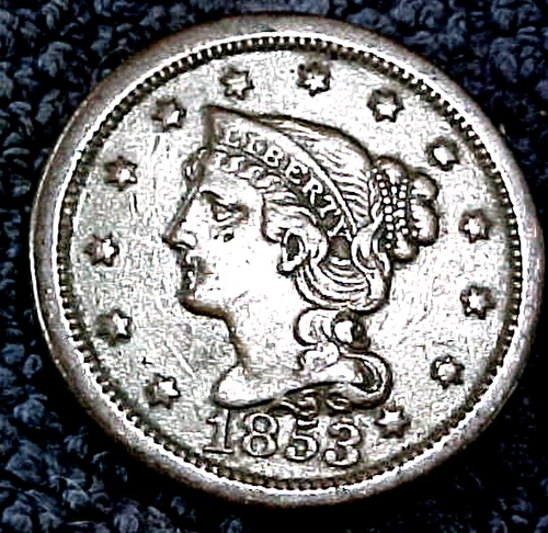 Photo of a 1853-P Large Cent from an eBay listing that sold on Jul 20, 2026