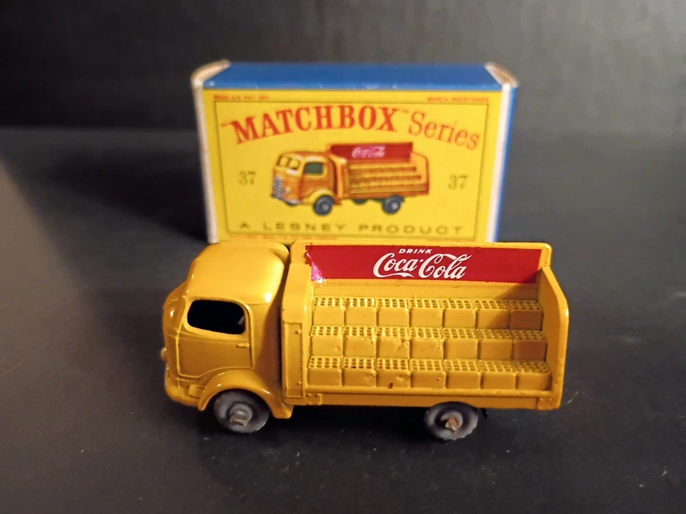 Matchbox #37B Coca Cola Lorry 1960 RARE Small Dark KT GPW CRISP Orig D2 Box VNM - Image 2 of 4