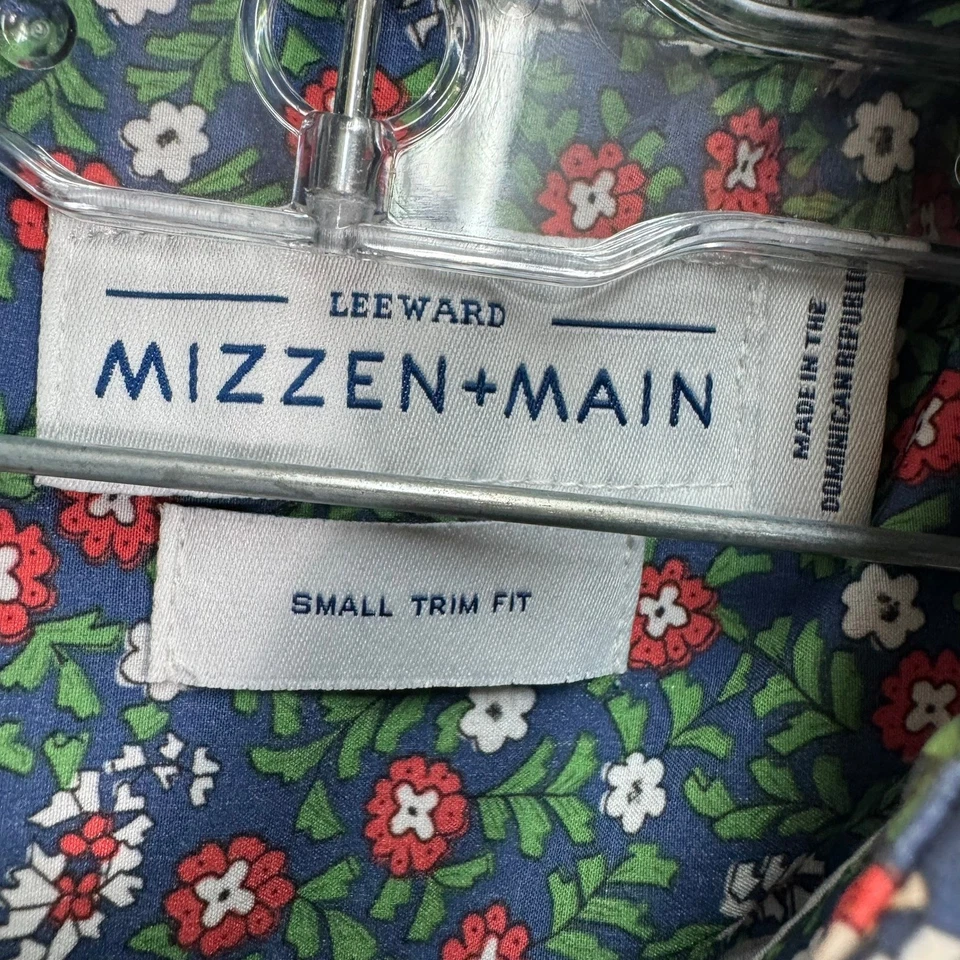 Camisa Mizzen+Main Sotavento Para Hombres Ajuste Pequeño Manga Corta Abotonada Floral Foto 4 de 4