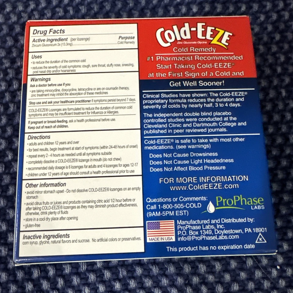 Lote de 2 pastillas Cold-Eeze Cold Remedy Wild Cherry 18 unidades por caja Foto 3 de 4