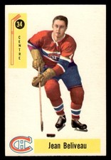1958 Parkhurst Hockey #34 Jean Beliveau NM - NM/MT