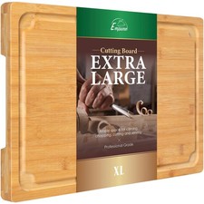 Extra Large Cutting Board 17.6" Bamboo Cutting Boards for Kitchen with Juice Gro