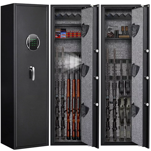 Electronic 5 Gun Safe With Silent Mode 3 Rifle Rack And 2 Shelves