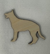 Custom Laser Cut Unfinished German Shepherd Dog Shape Wood Craft Cutout
