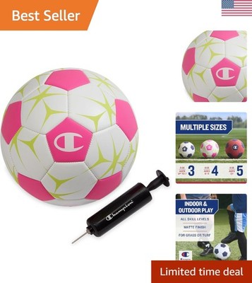 Durable 32-Panel Soccer Ball for Indoor & Outdoor Training - Includes Pump