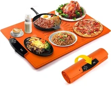 Food Warming Mat, Large Electric Warming Tray with 7 Temperature Settings 2-1...