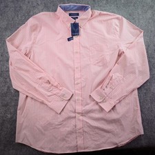 New Crown And Ivy Shirt 2XL Classic Fit Pink Striped Long Sleeve Button Down