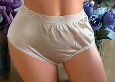 Fruit of the Loom Lrg Champagne Silky Smooth Semi Sheer Nylon Brief Panties NEW