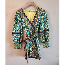 Alice + Olivia Simona Wrap Dress SZ 0 Boho Spring Vacation Summer