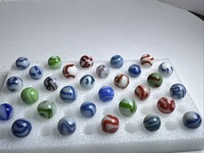 357 Lot Of 30 Vintage Alley Agate Swirl Marbles 