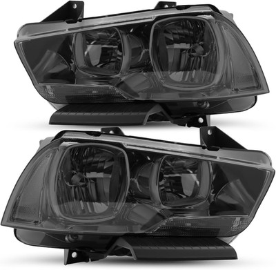 Halogen Headlight Black Smoke Assembly Replacement for 2011-2014 Dodge Charger R