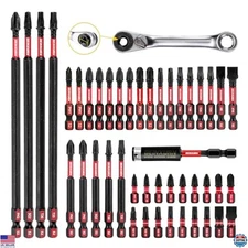 46-Piece Magnetic Driver Bit Set, S2 Steel, Includes Holder & Mini Wrench
