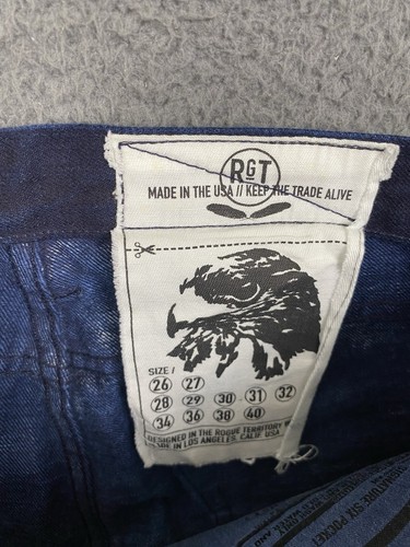 Jeans Rogue Territory Sk indaco grezzo denim giapponese scamosciato taglia 32x30 - Foto 4 di 9