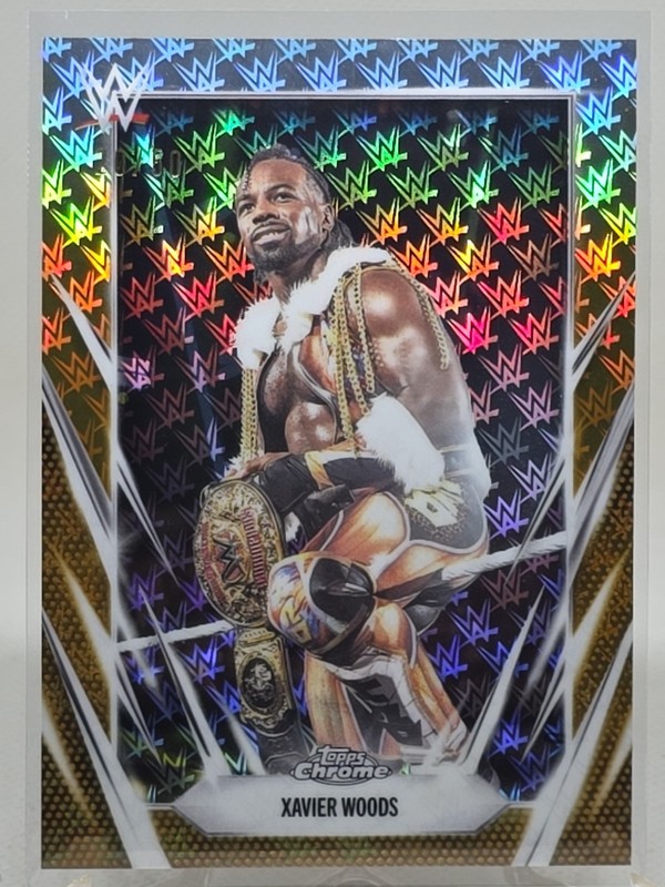 2026 Topps Chrome WWE XAVIER WOODS Gold Logofractor #192 #'d /50 NEW DAY 