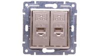 Computer Doppel Steckdose 2Xrj45 Kat.5E Vena 515067