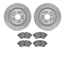 For Audi SQ5 18-20 R1 Concepts Drilled & Slotted Rear Brake Kit w Optimum Pads