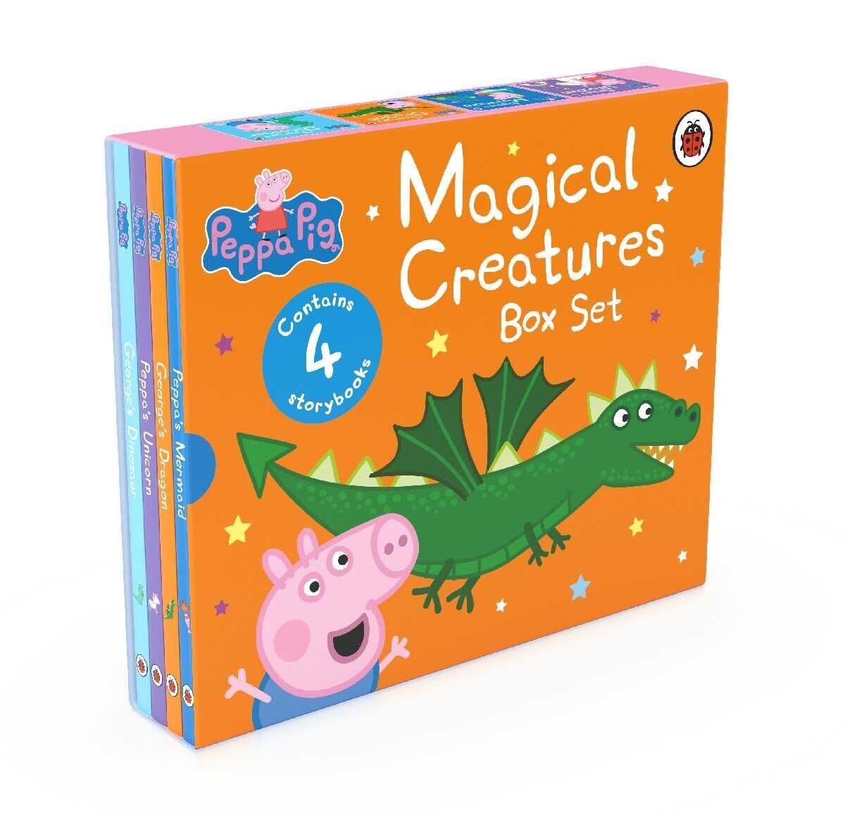 Peppa Pig Magical Creatures 4 Story Books Box Set Dinosaur, Mermaid Board Book