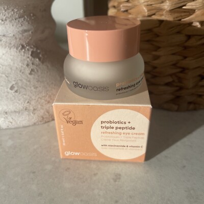 Glow Oasis Probiotics + Triple Peptide Refreshing Eye Cream 0.67fl oz NIB