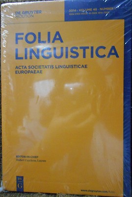 Folia Linguistica Acta Societatis Linguisticae Europaeae 2014 vol. 48 no. 1 new