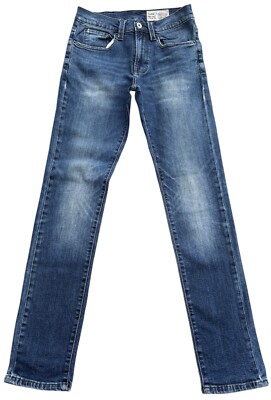 Y2K Schott Contract NJC Herren Thin Blue Slim Low Rise Denim Jeans - W28 L32