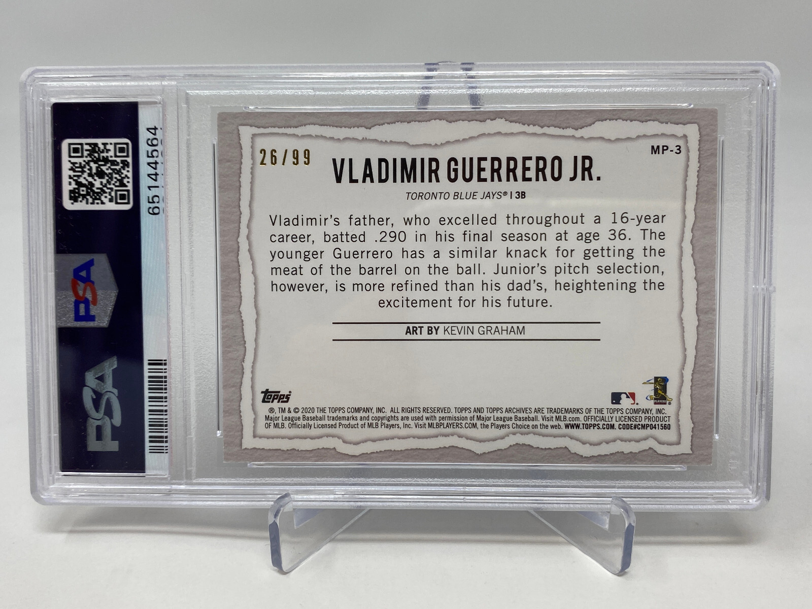 2020 Topps Gallery #MP3 Vladimir Guerrero jr Modern Artists Blue #26/99 PSA 9 view 15