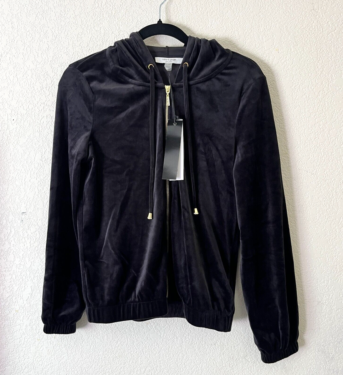 Cable & Gauge Studio Womens Hoodie Jacket XS Black Full Zip Cable & Gauge Studio Womens Hoodie Jacket XS Black Full Zip