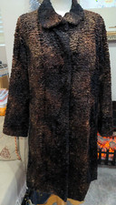 Libra Unusual Faux Fur Black And Brown Coat 12 Very 30s / 40s Look