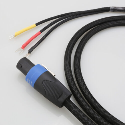 Subwoofer cable 3 Wire Sub Speaker Cable Speakon to Spade for REL/MJ Acoustics - Picture 3 of 13