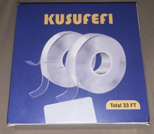 Clear Double Sided Tape Heavy Duty Pack of 2 Total 33FT 2 Widths NEW SEALED