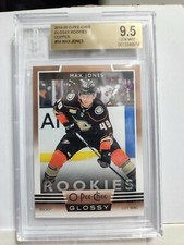 Max Jones 2019-20 O-PEE-CHEE Glossy Rookies COPPER card #R4 GM 9.5 Ducks