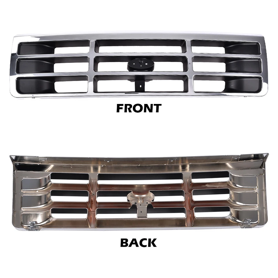 Fit For 1992-1996 Ford F150 F250 F350 Bronco Grille Headlight Bezel Kit Chrome Foto 2 de 4