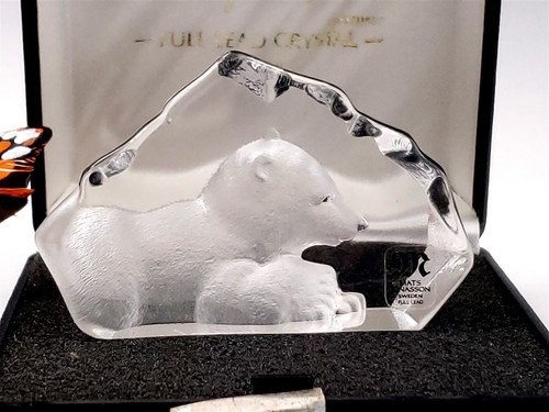 Mats Jonasson Full Crystal Polar Bear Cub - Miniature Treasure Collection - Picture 3 of 14