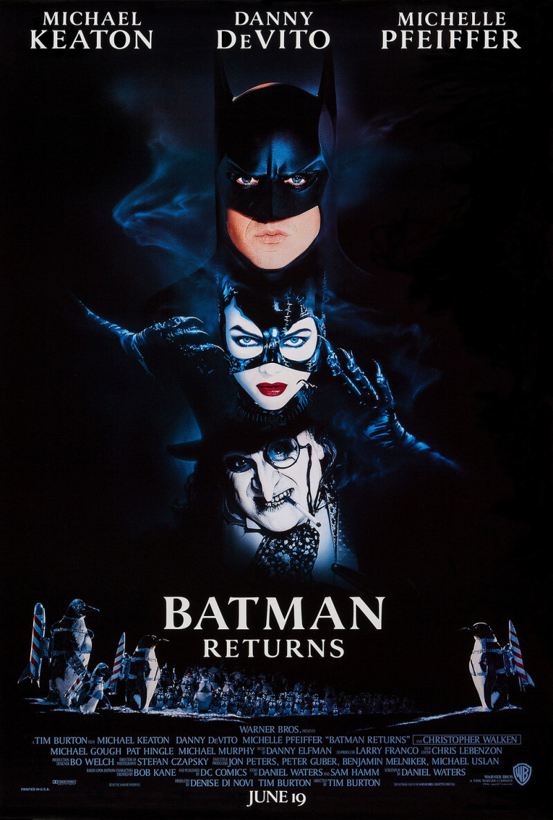 最終値下 映画『バットマン リターンズ』1992年 映画ポスター B2サイズ 1992 Batman Returns Movie Poster Print Michael Keaton DC Comics