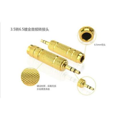 2X3.5mm Male to 6.5mm Female Plug Jack Stereo Headphone Audio Adapter Connector